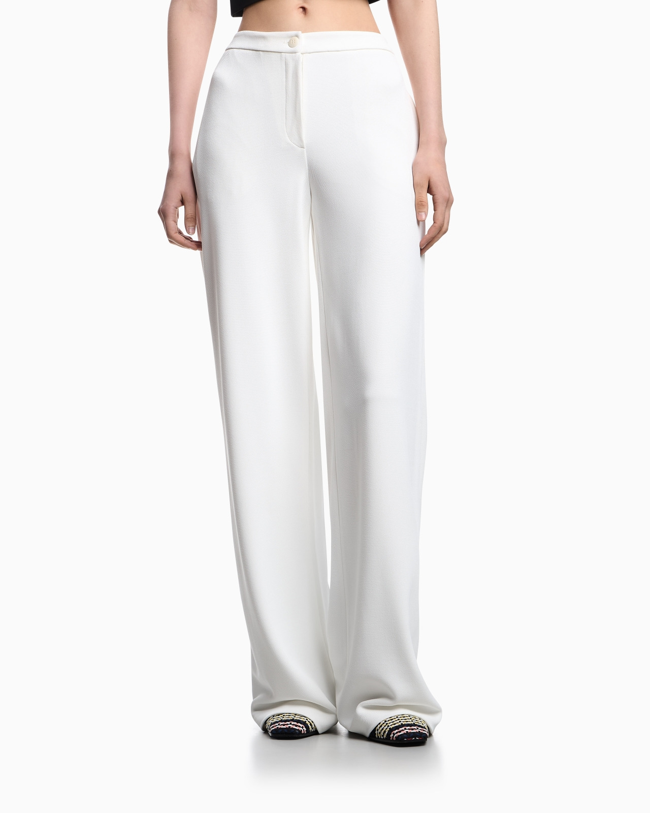 ICON COMPACT PIQUÉ PALAZZO TROUSERS - 4