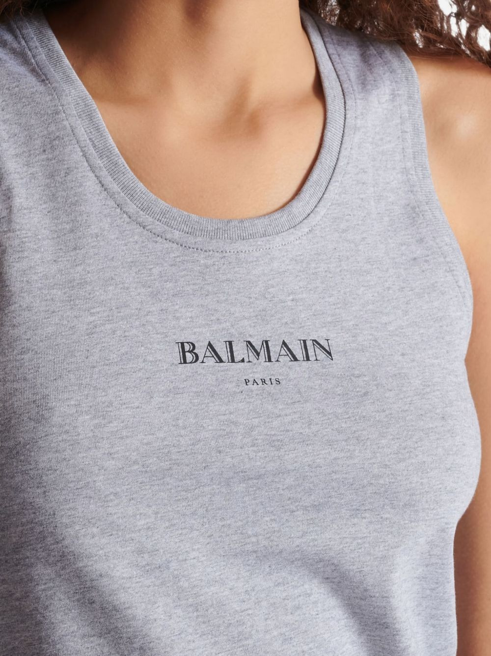 logo-print cotton top - 5