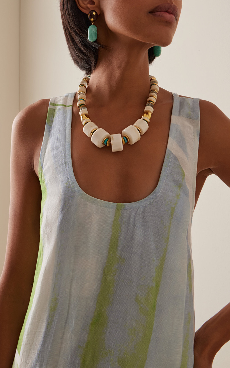 LIZZIE FORTUNATO Granada Multi-Stone Necklace white outlook