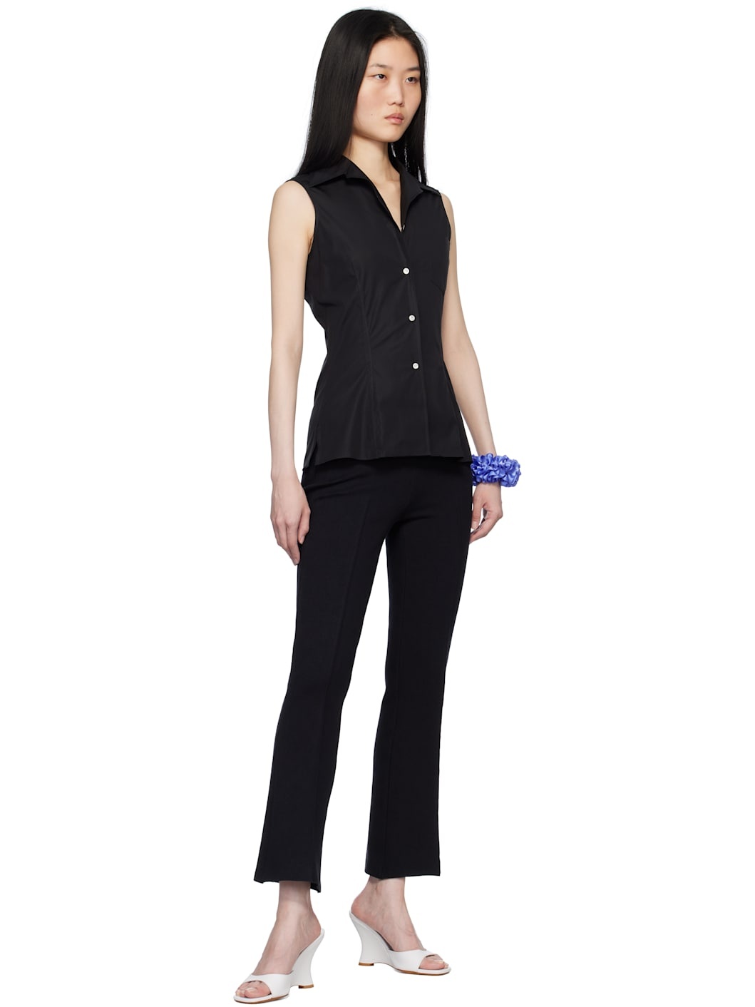 Black Rosie Sleeveless Shirt - 4
