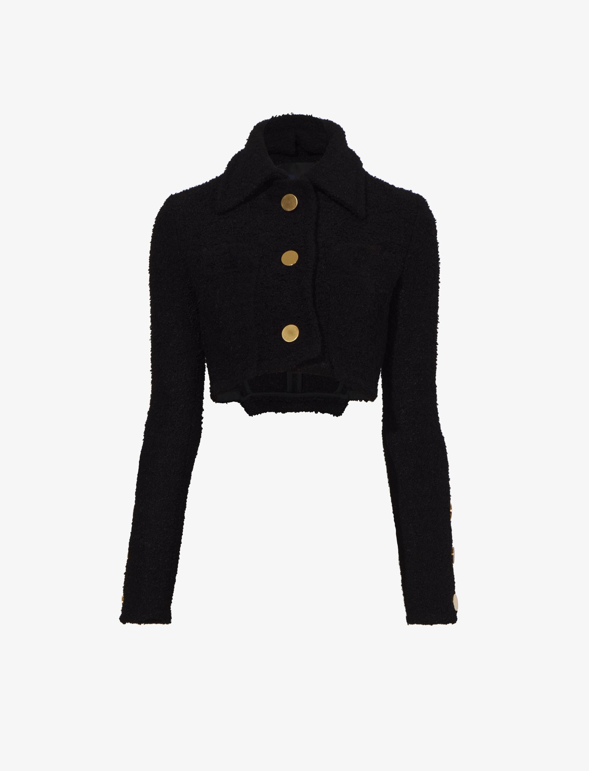 Stretch Boucle Crop Jacket - 1