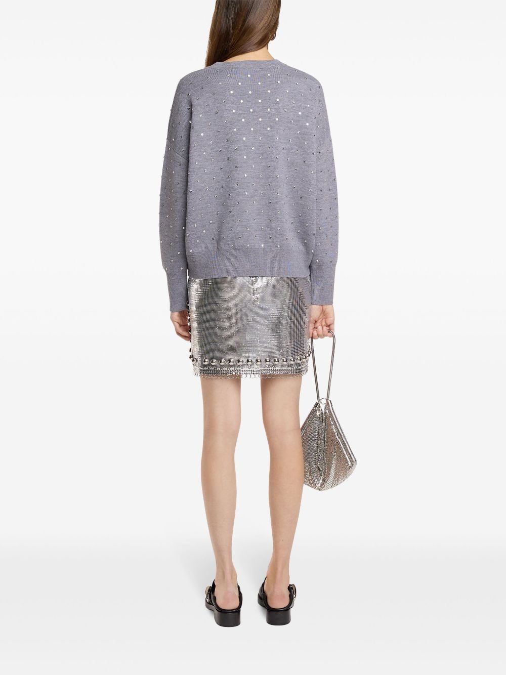 stud-embellished mini skirt - 4