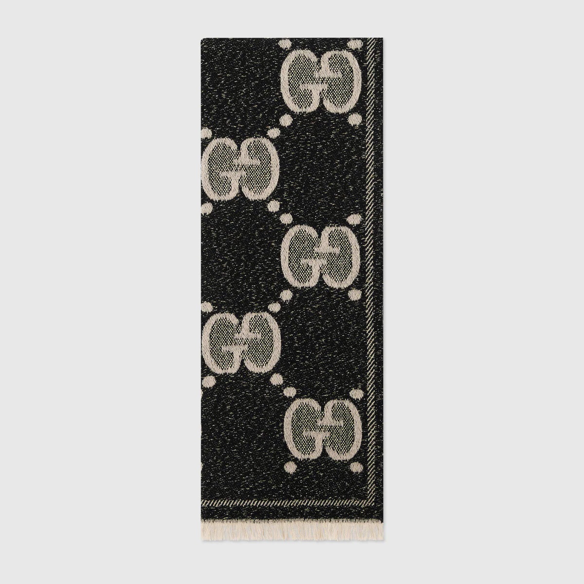 GG wool jacquard scarf - 1