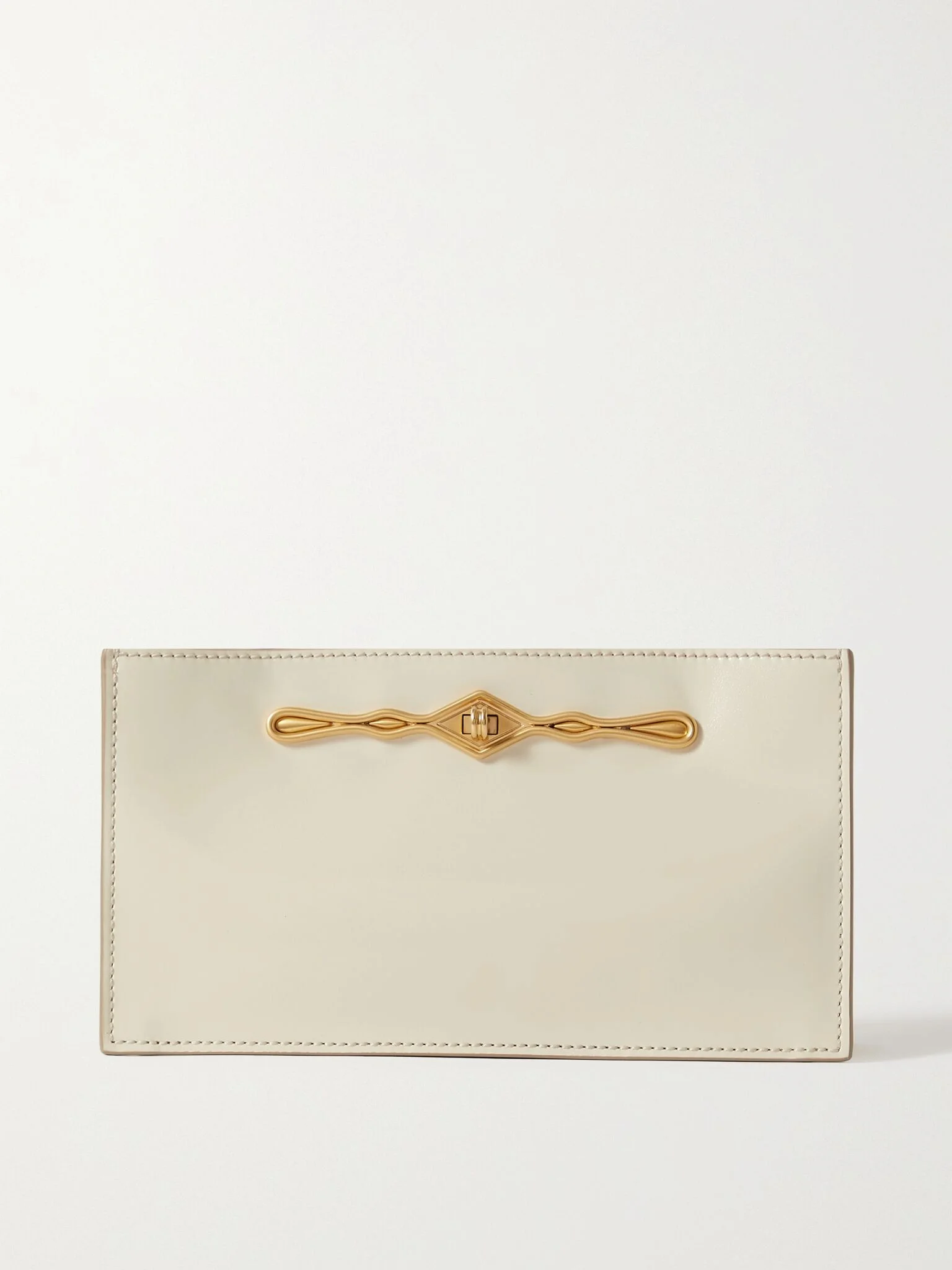 + Fernando Jorge Ease embellished glossed-leather clutch White - 1