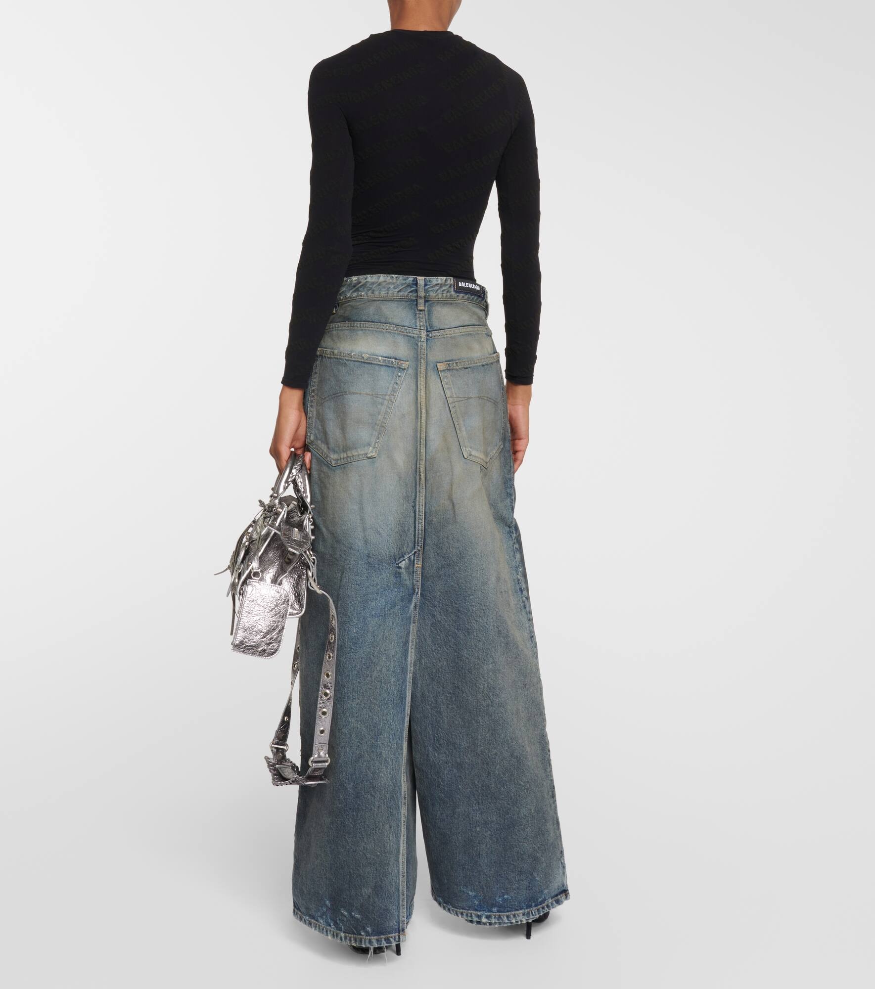BALENCIAGA Mid-waist denim maxi skirt | mytheresa | REVERSIBLE