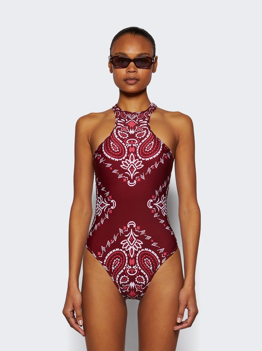 One-piece Bandana Swimsuit Cherry Red - 3