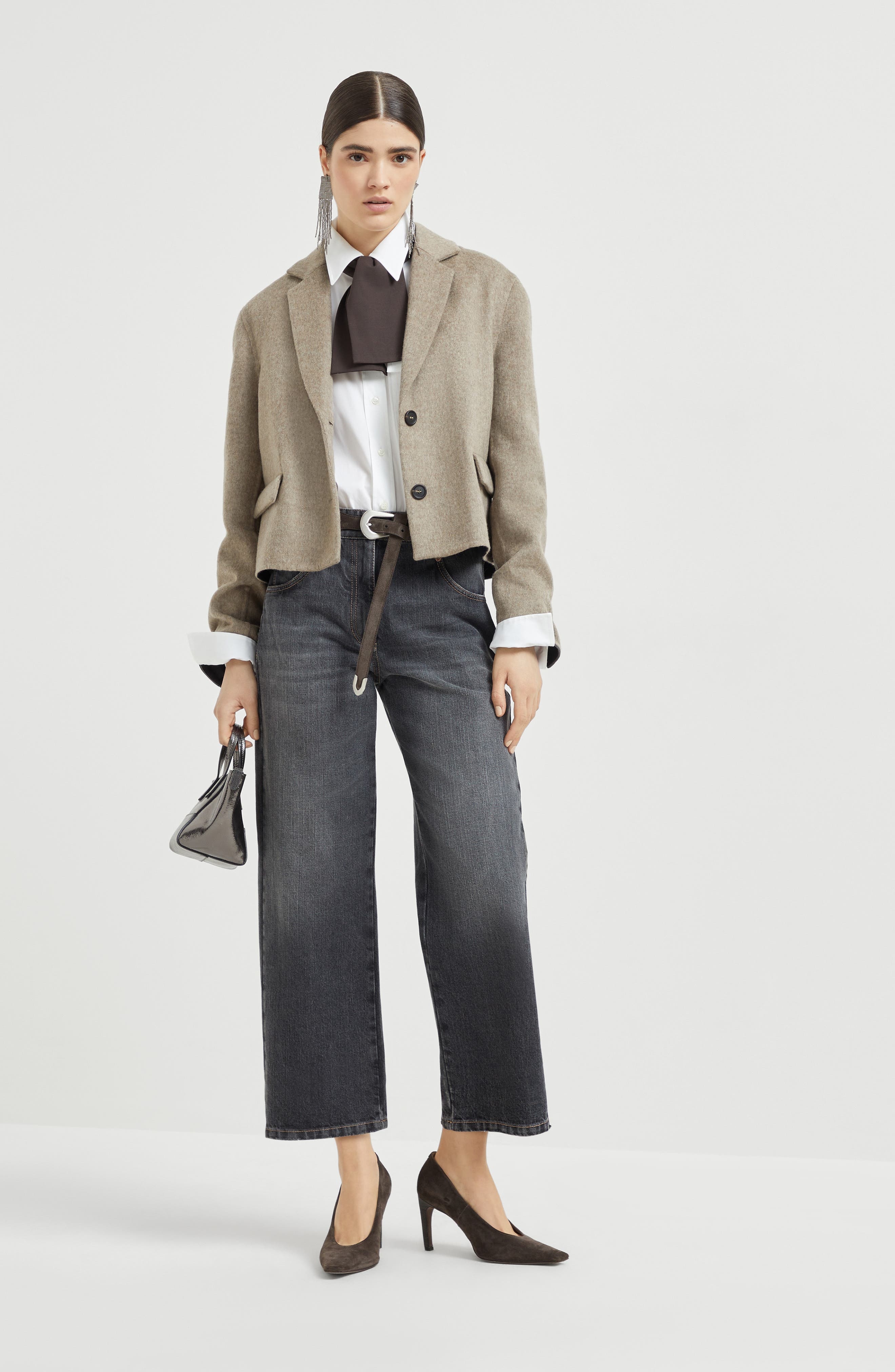 Brunello Cucinelli Hand-crafted cropped blazer in Rope at Nordstrom - 6