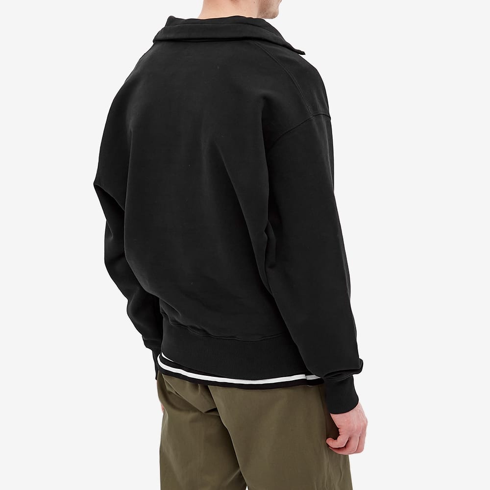 AMI Tonal Heart Drawstring Quarter Zip Sweat - 6