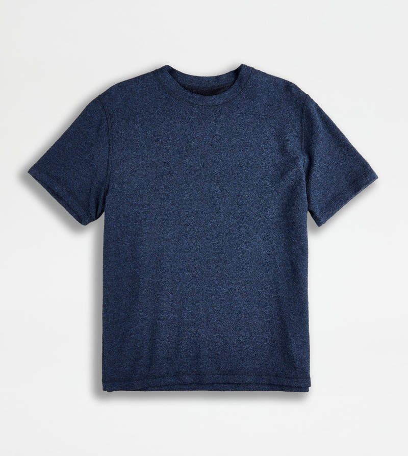 T-SHIRT IN BOUCLÉ JERSEY - BLUE 1