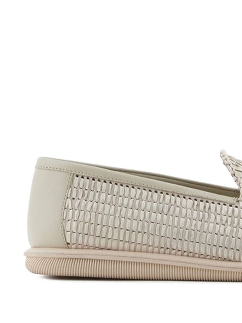 GIORGIO ARMANI woven tassel-detail loafers outlook