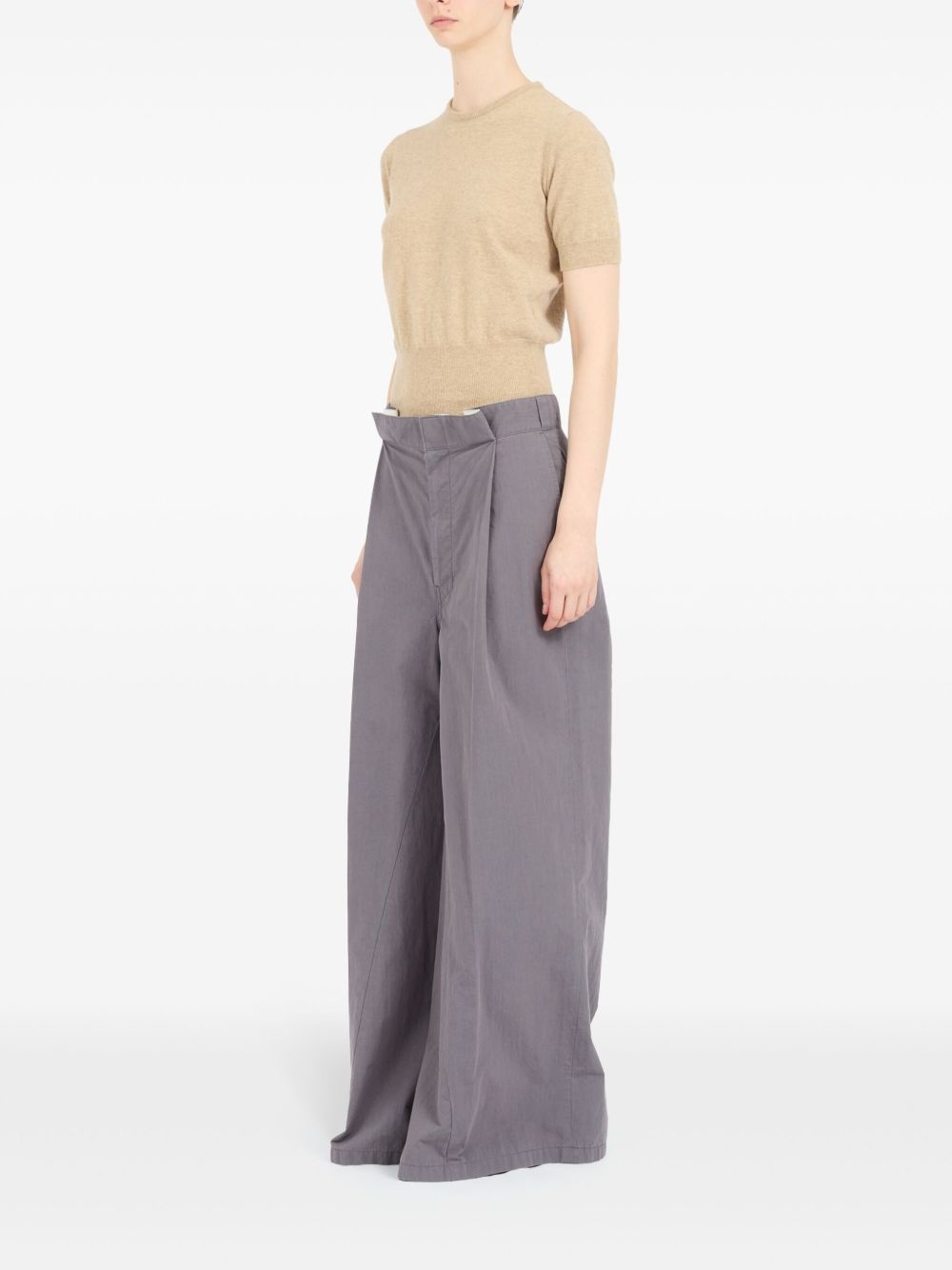 four-stitch palazzo trousers - 7