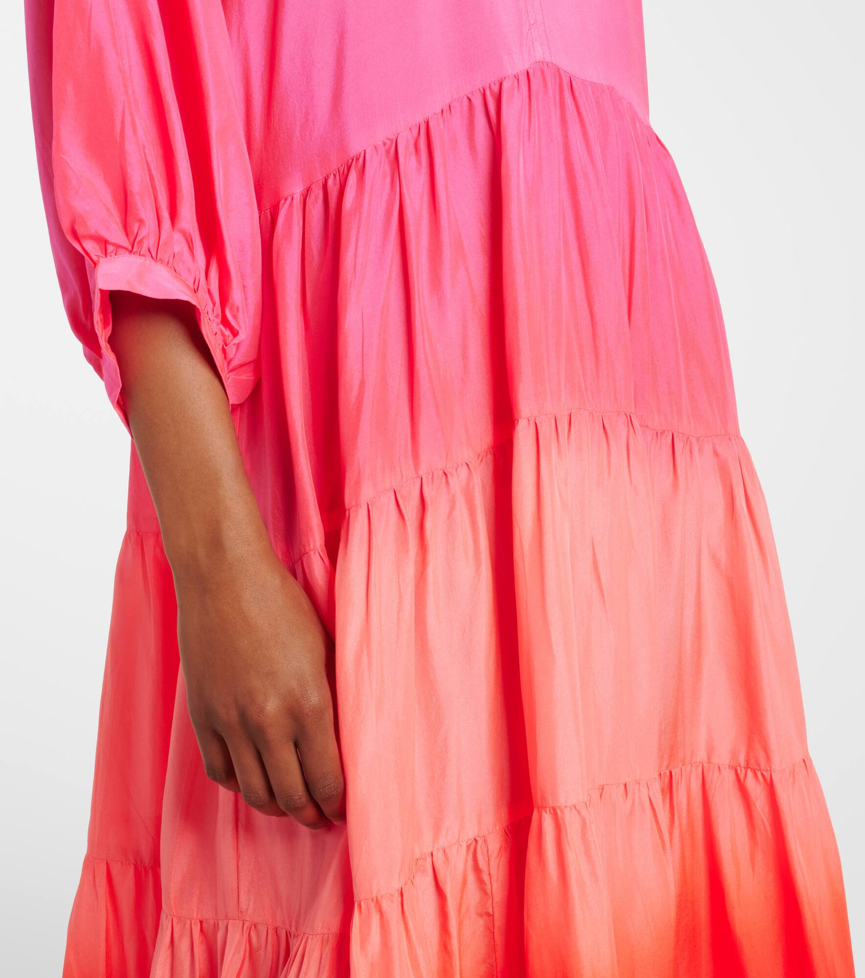 Scalloped tiered silk maxi dress - 5