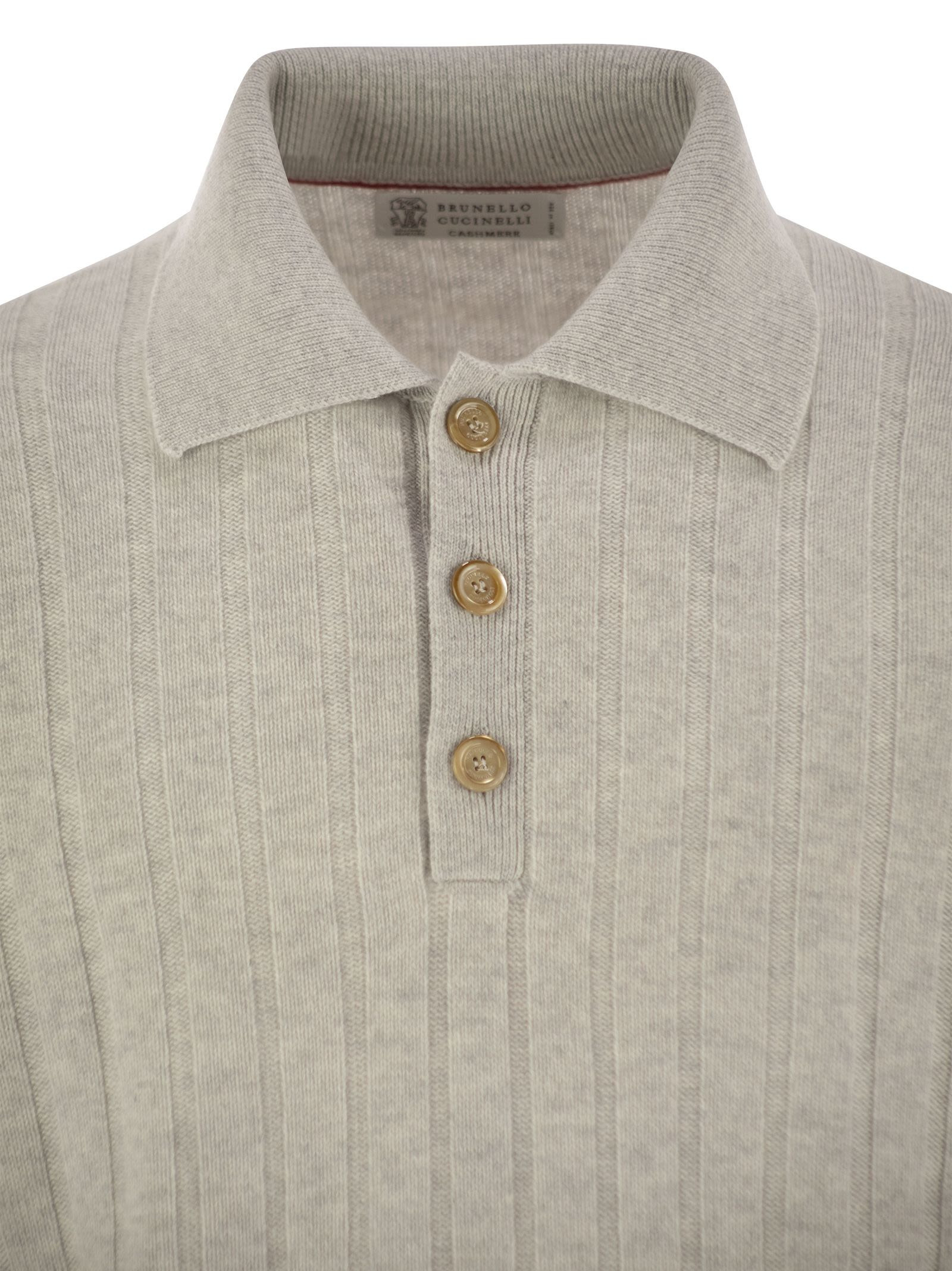 Brunello Cucinelli Men Cashmere Knit Polo Shirt - 4