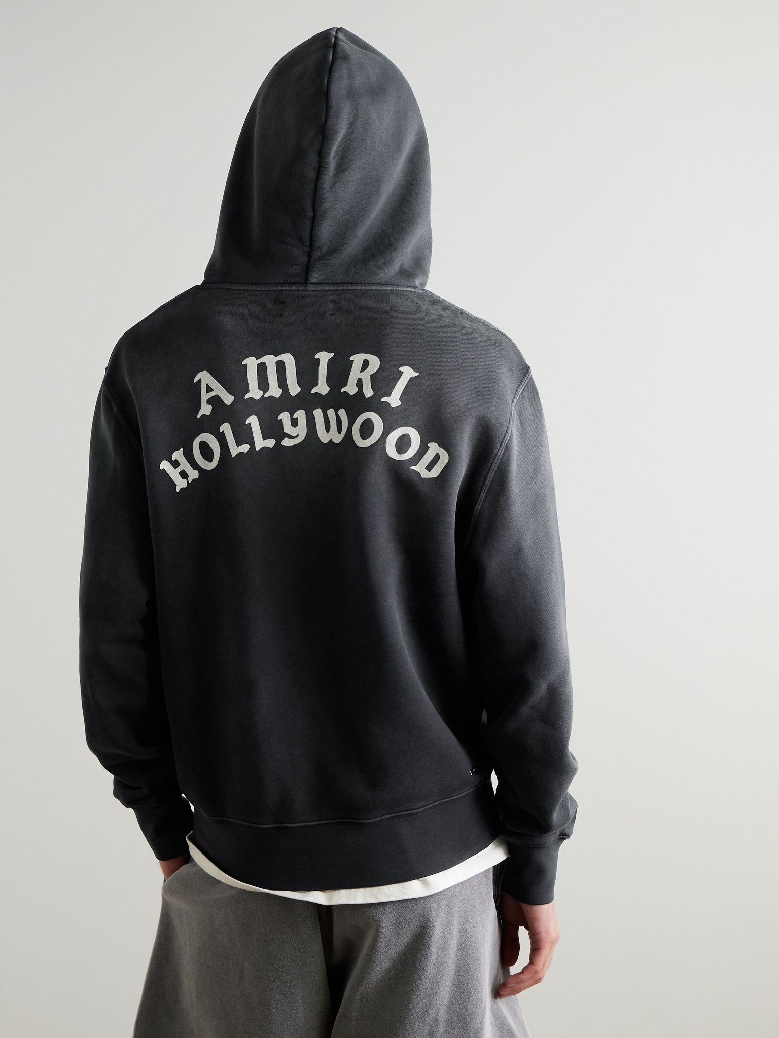 Hollywood Printed Cotton-Jersey Hoodie Black - 3