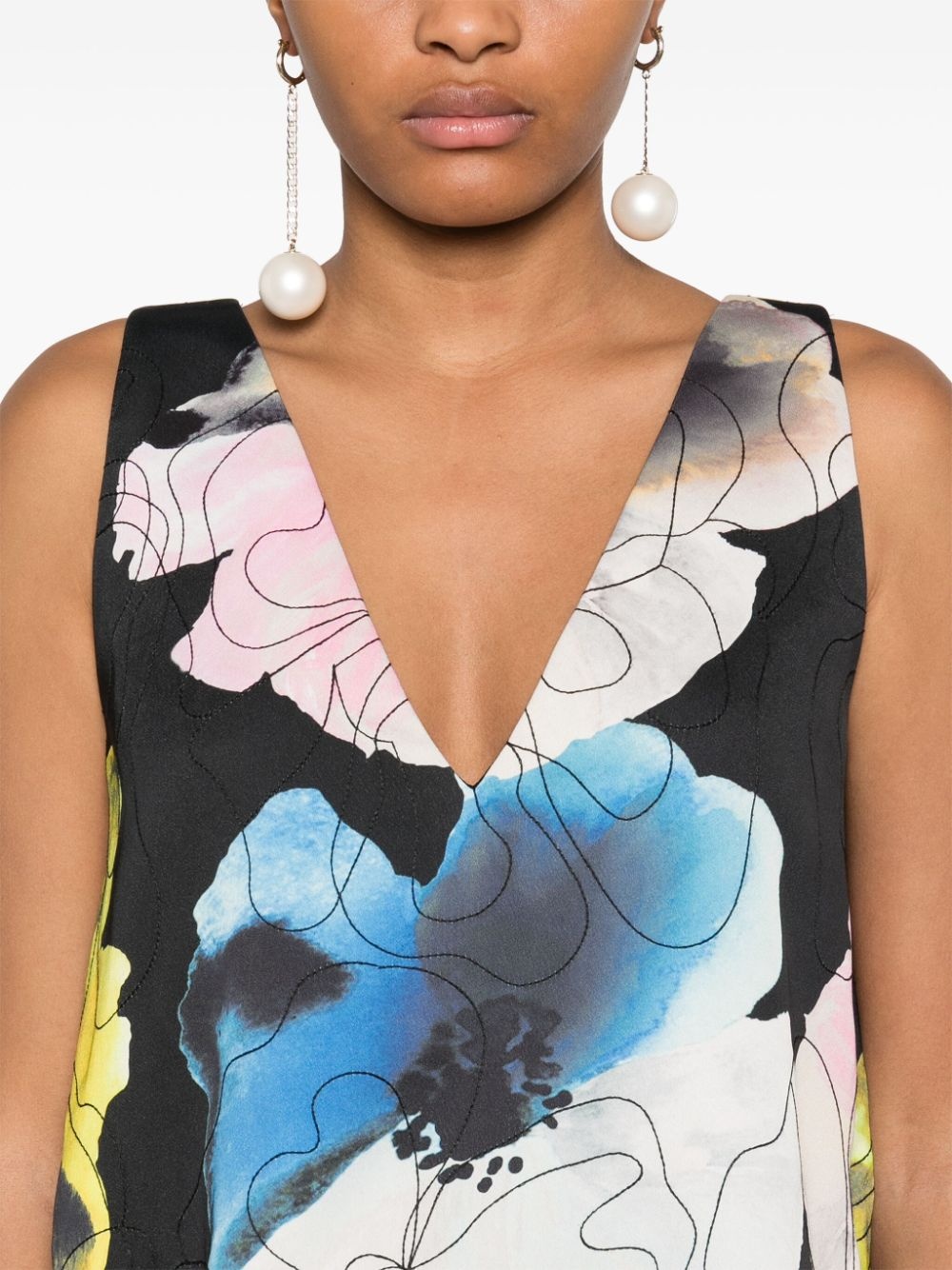 Watercolor Bloom mini dress - 5