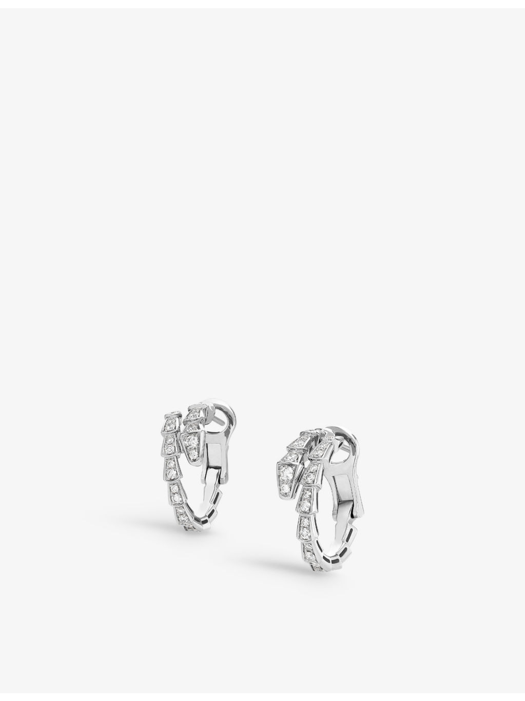Serpenti Viper 18ct white-gold and 0.75ct diamond earrings - 3
