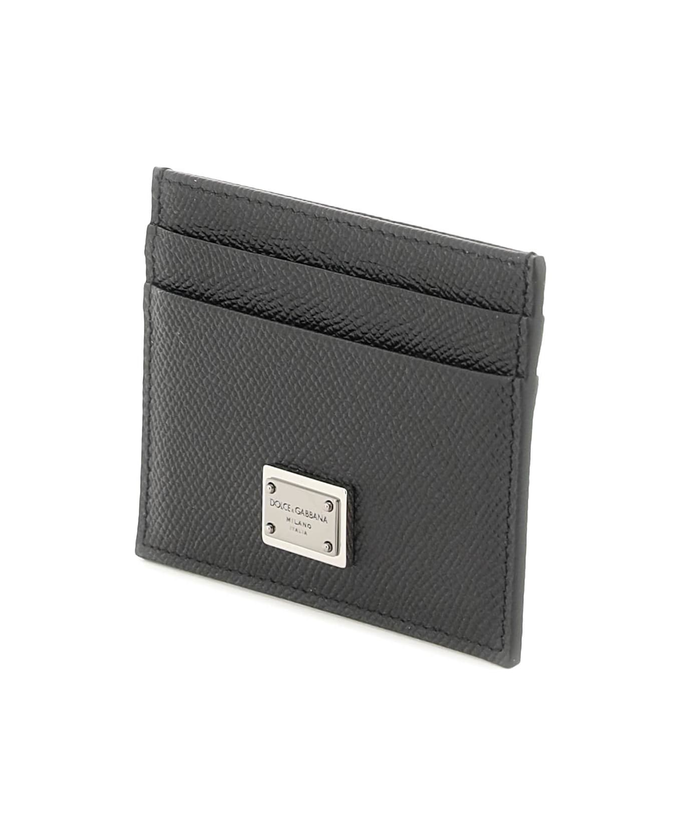 Black Leather Dauphine Card Holder - 4