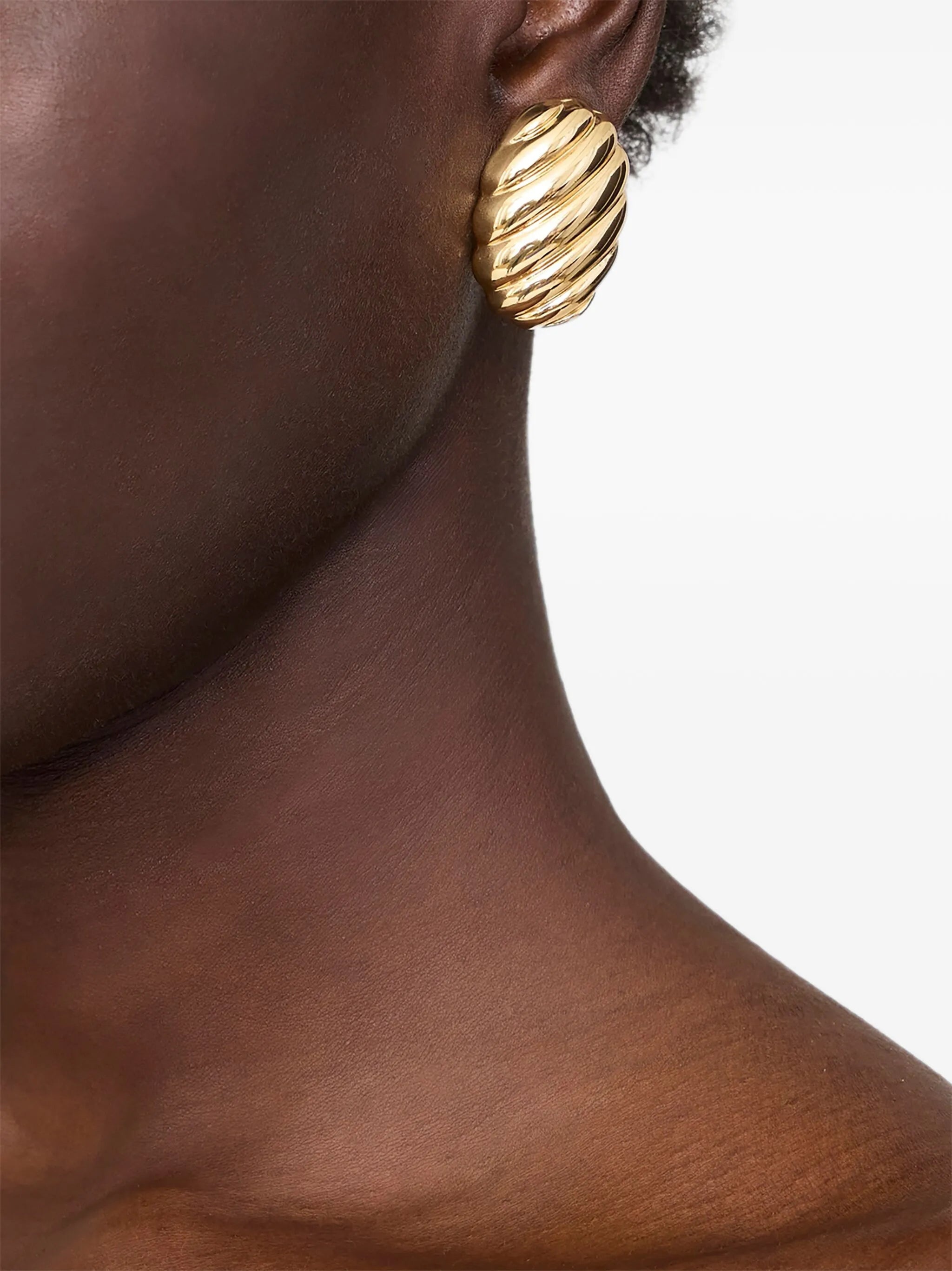 Anine Bing Ribbed Oval Earrings - 3