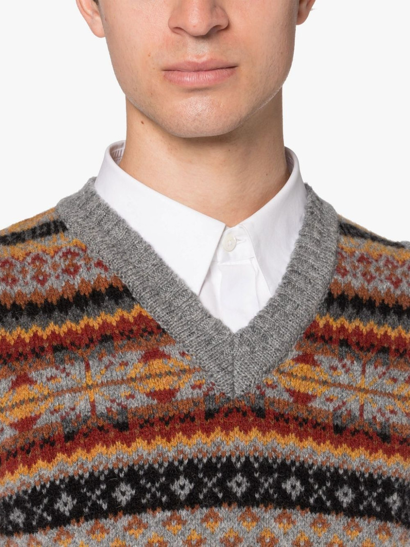 BURN TANK MEDIUM GREY WOOL FAIR ISLE VEST 6