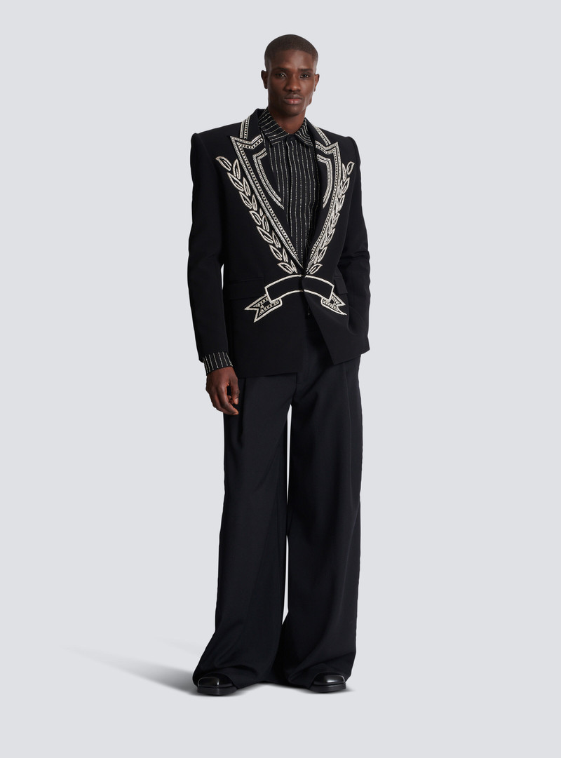 Balmain Crepe 1-button jacket with crystals outlook