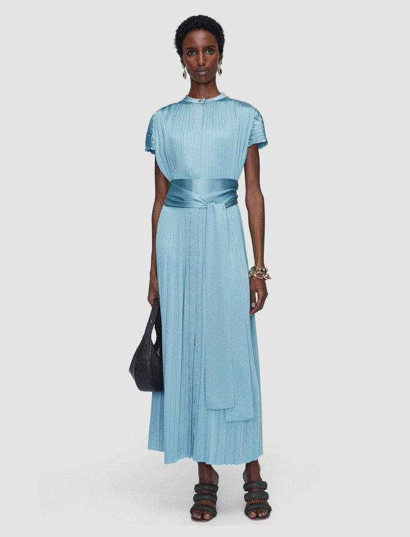 JOSEPH Phare Pleated Satin Dress outlook