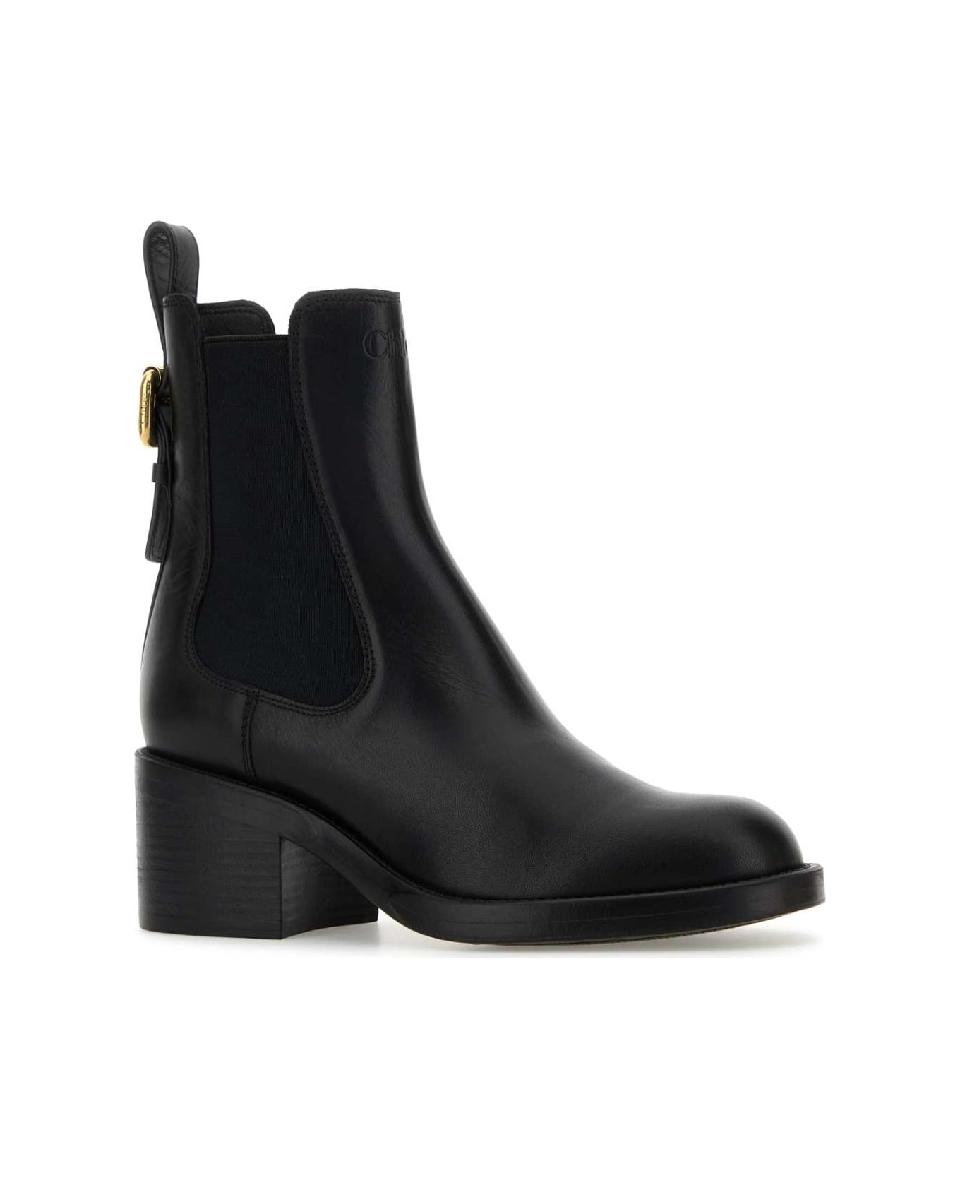 Black Leather Dakota Ankle Boots - 2