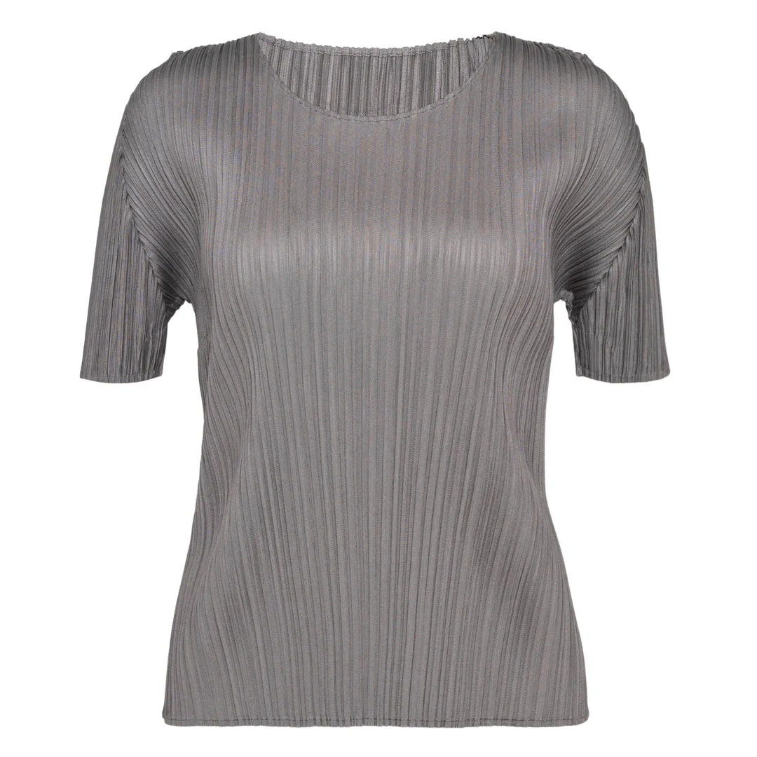 Short Sleeve Pleated Top - 1