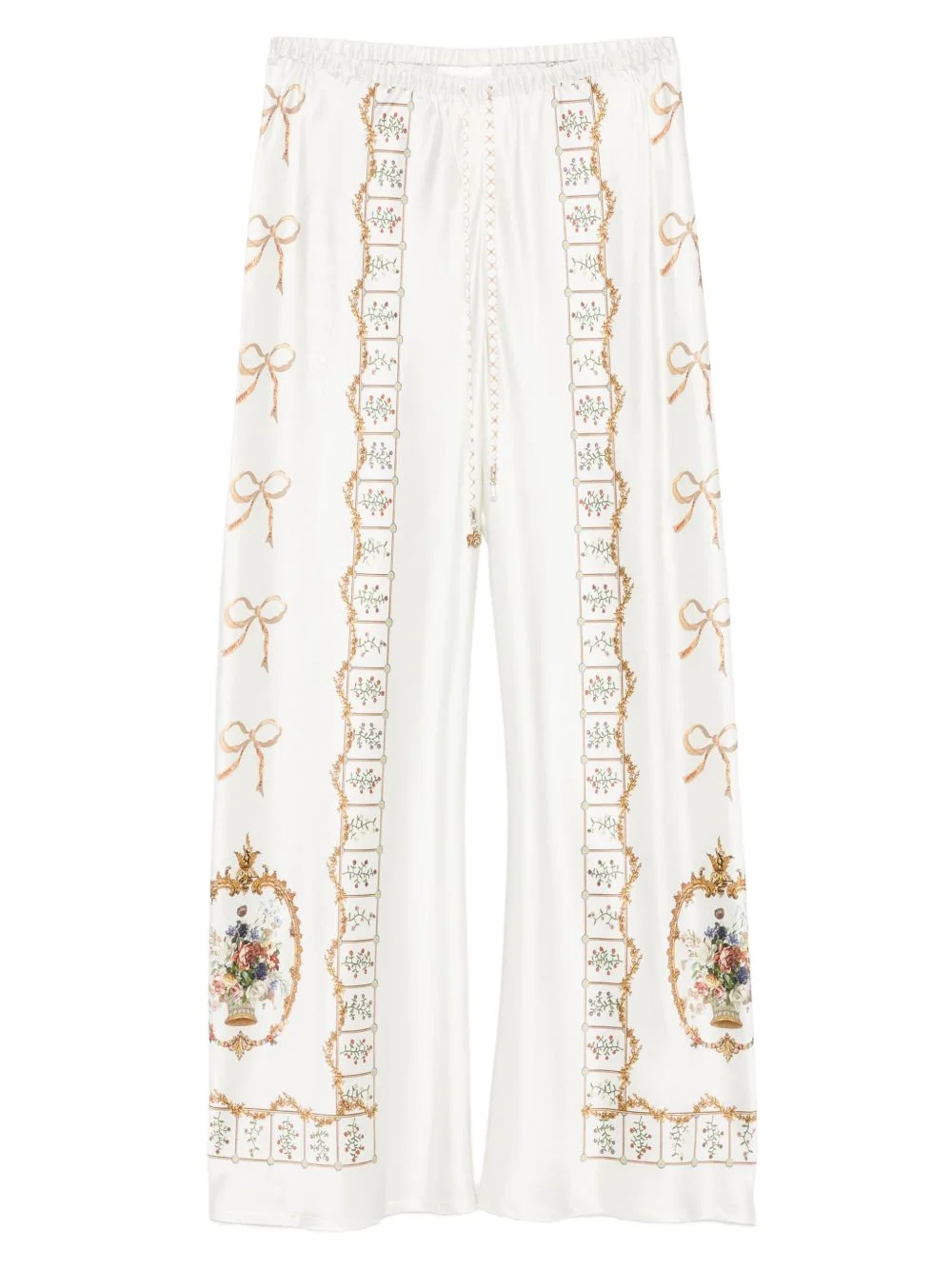 Dressing Room Drama floral-print bow trousers - 1