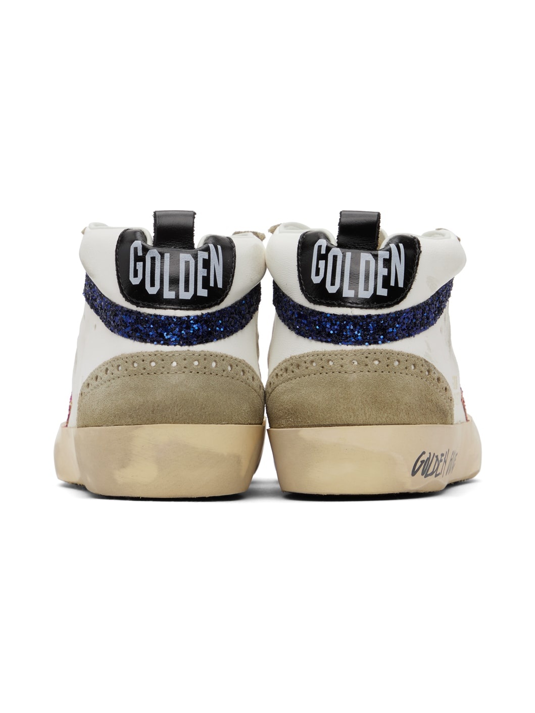 Taupe & White Mid Star Sneakers - 2