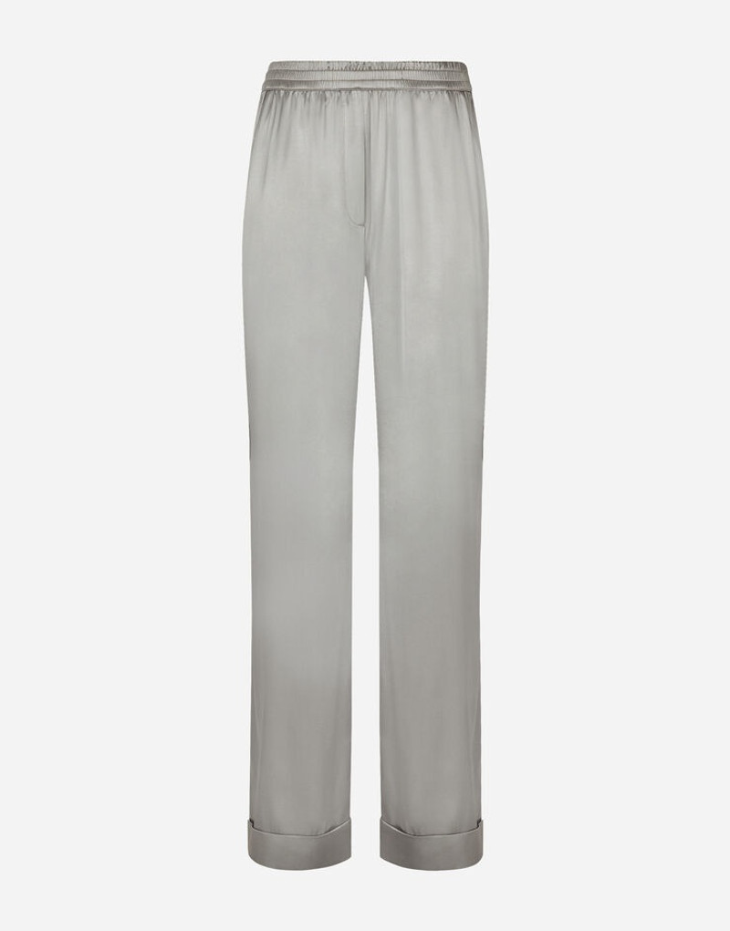 Satin pajama pants with piping 1