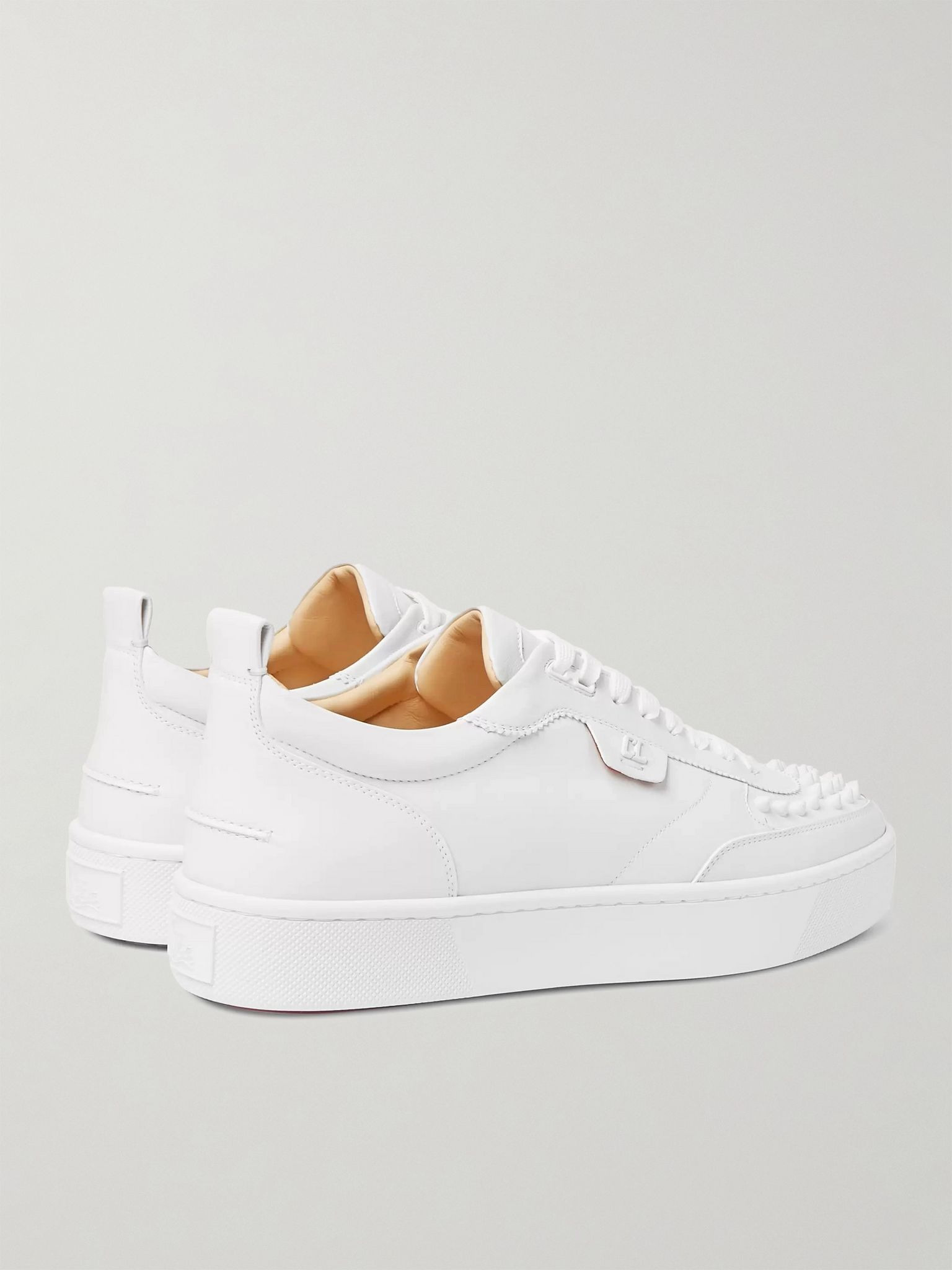 Happyrui Spiked Leather Sneakers White - 4