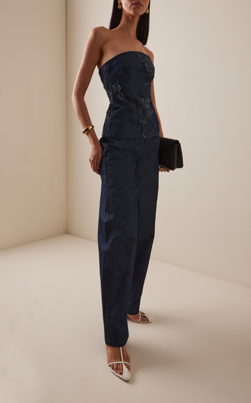 Strapless Denim Top blue 3
