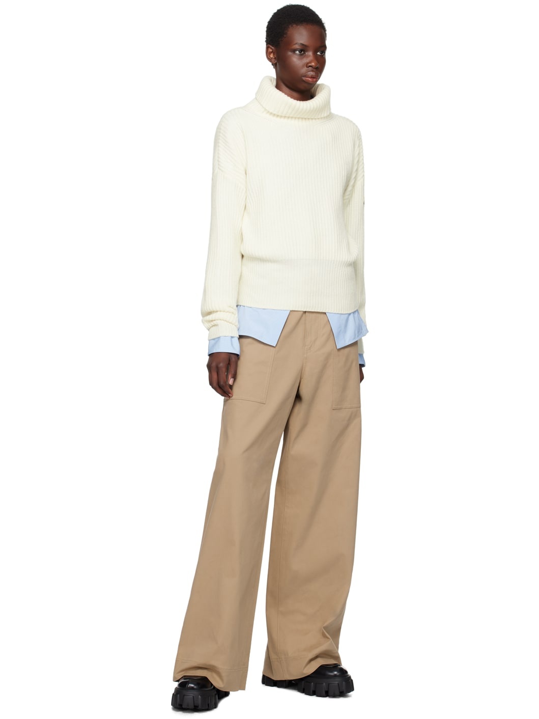 White Patch Turtleneck - 5