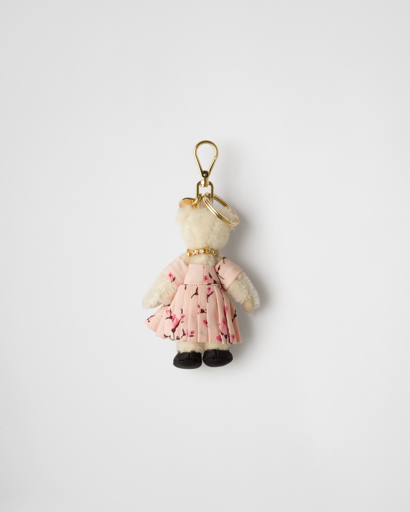 Teddy bag charm with metal ring 3