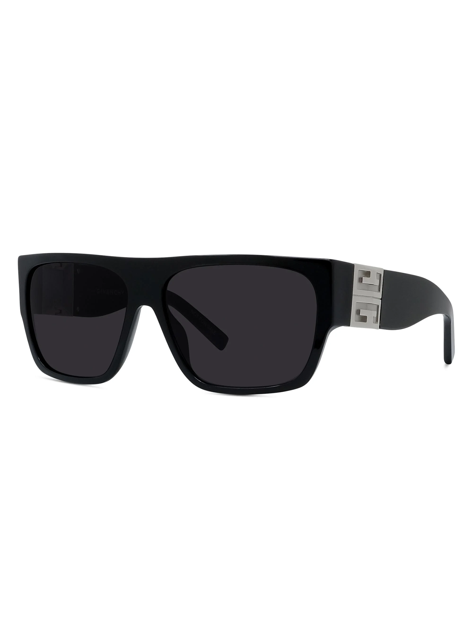 Men's 4G Rectangular Sunglasses - Shiny Black Smoke - 1