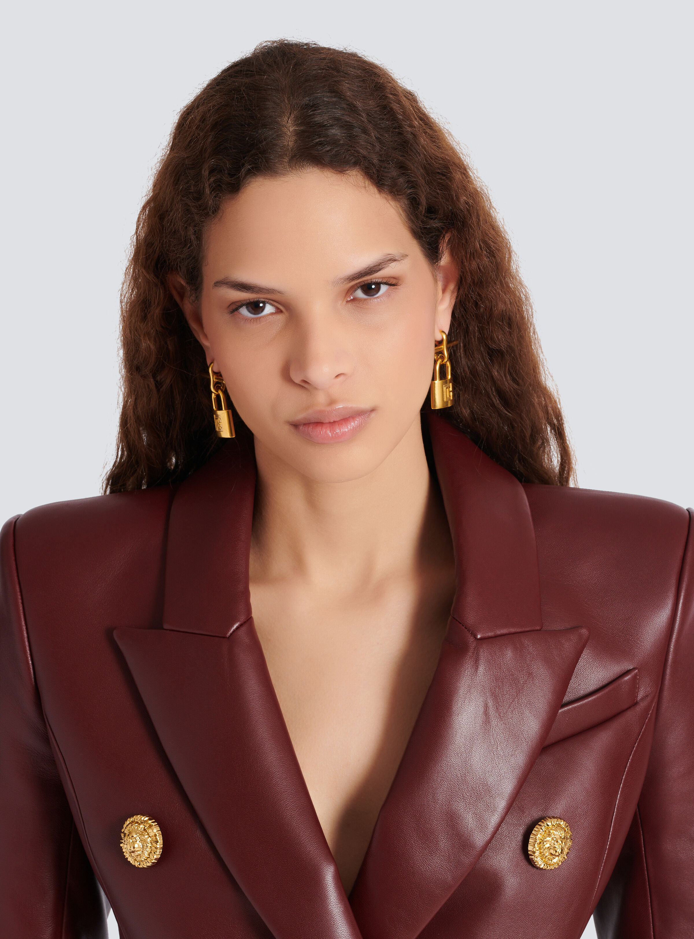Brass Pulse padlock earrings - 2