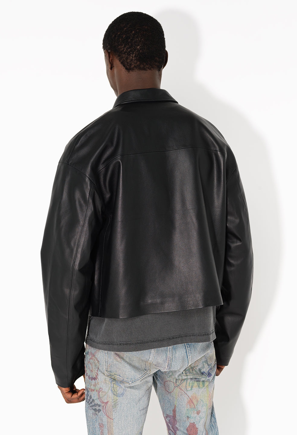 LEATHER CROPPED ZIP JACKET - 7