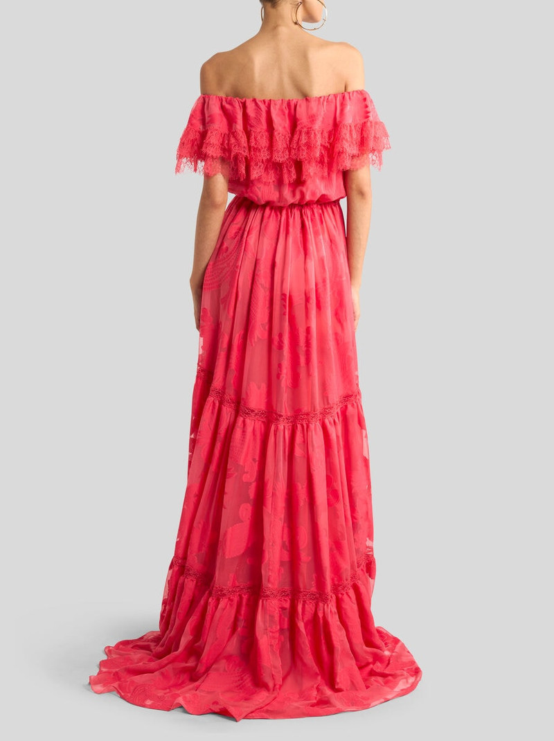 LONG DRESS IN SILK-BLEND JACQUARD WITH FLORAL PAISLEY MOTIF 4