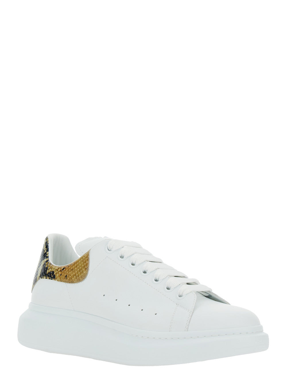 Alexander Mcqueen Men White Oversize Sneakers With Snake Print On The Heel In Leather Man - 2