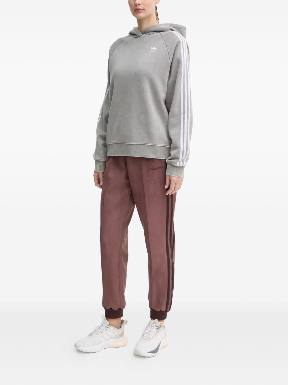 three-stripe raglan-sleeves hoodie - 2