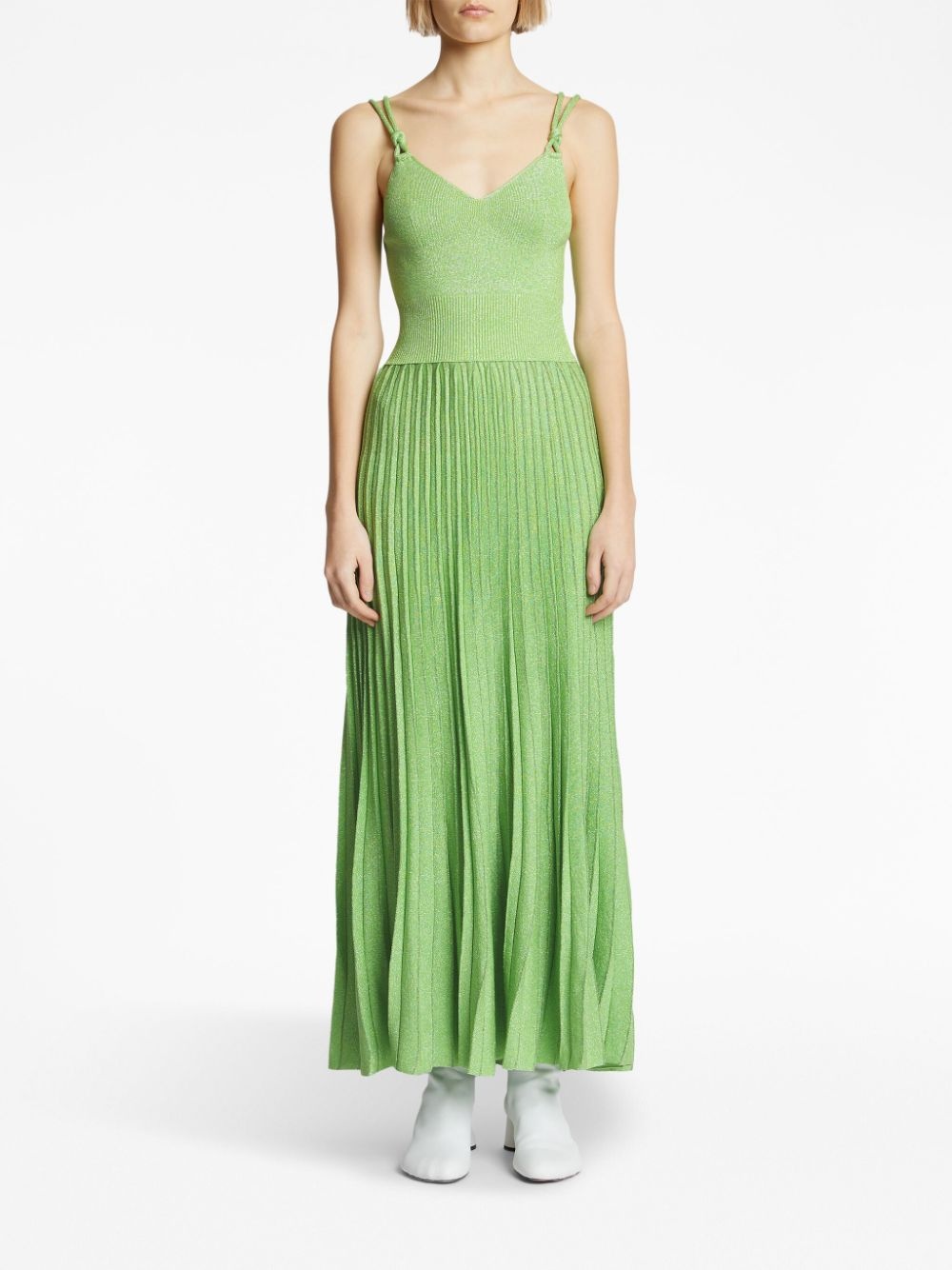 sleeveless pleated midi dress - 2