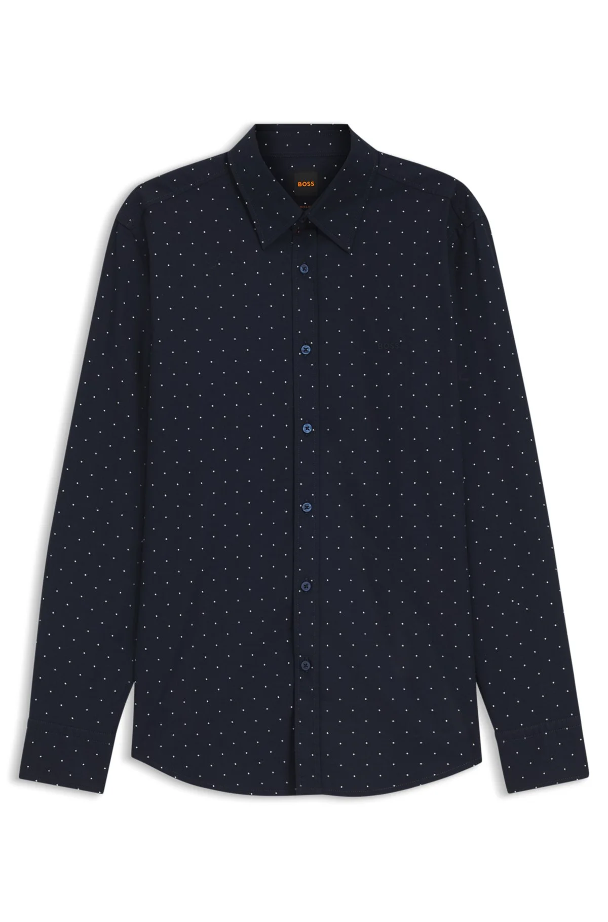 REGULAR-FIT SHIRT IN STRETCH-COTTON DOBBY - 1