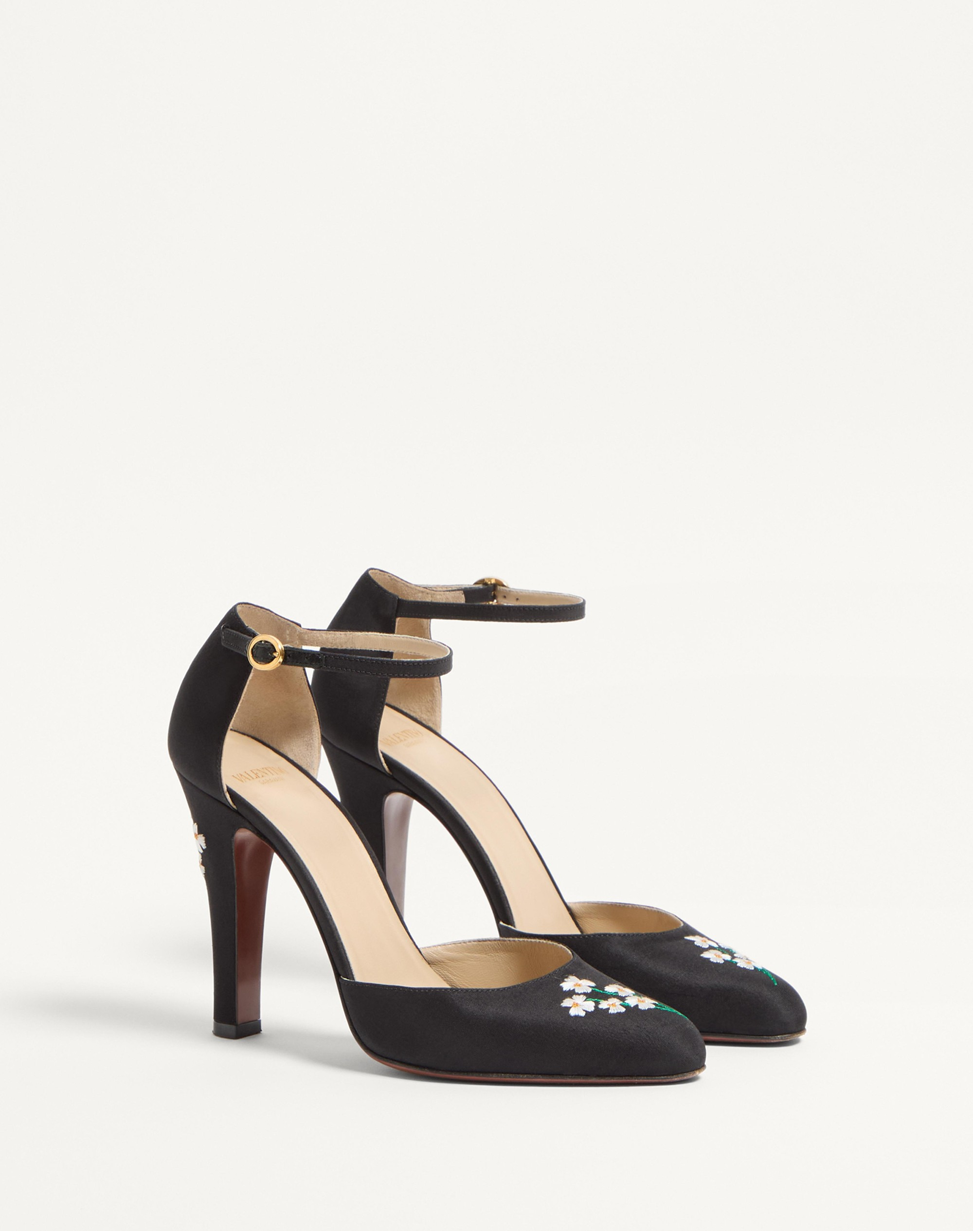 HI DOLLY FABRIC PUMPS WITH FLORAL EMBROIDERY 105MM - 3