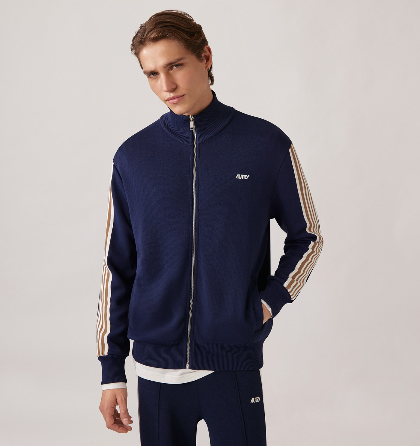 KNITTED TENNIS VISCOSE ZIP JACKET MAN - 2
