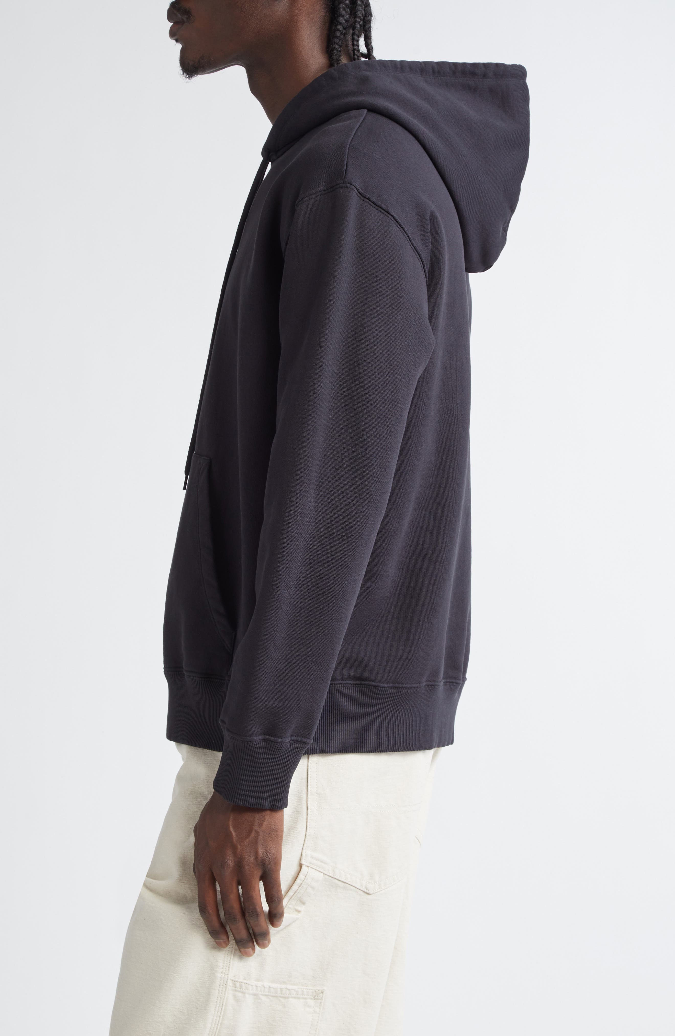 MM6 Maison Margiela Numeric Logo Patch Hoodie in Washed Black at Nordstrom - 3
