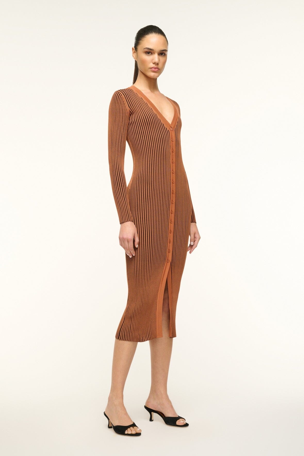 STAUD SHOKO SWEATER TAN BLACK - 3