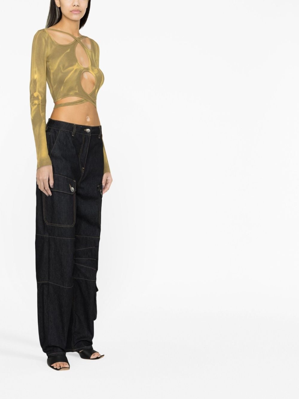 cut-out detail long-sleeve top - 4