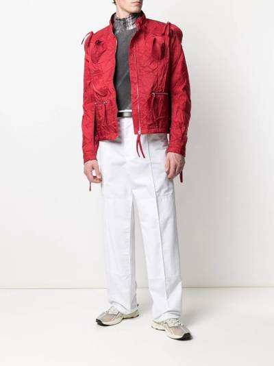 Kanghyuk crinkled effect zip-up jacket outlook