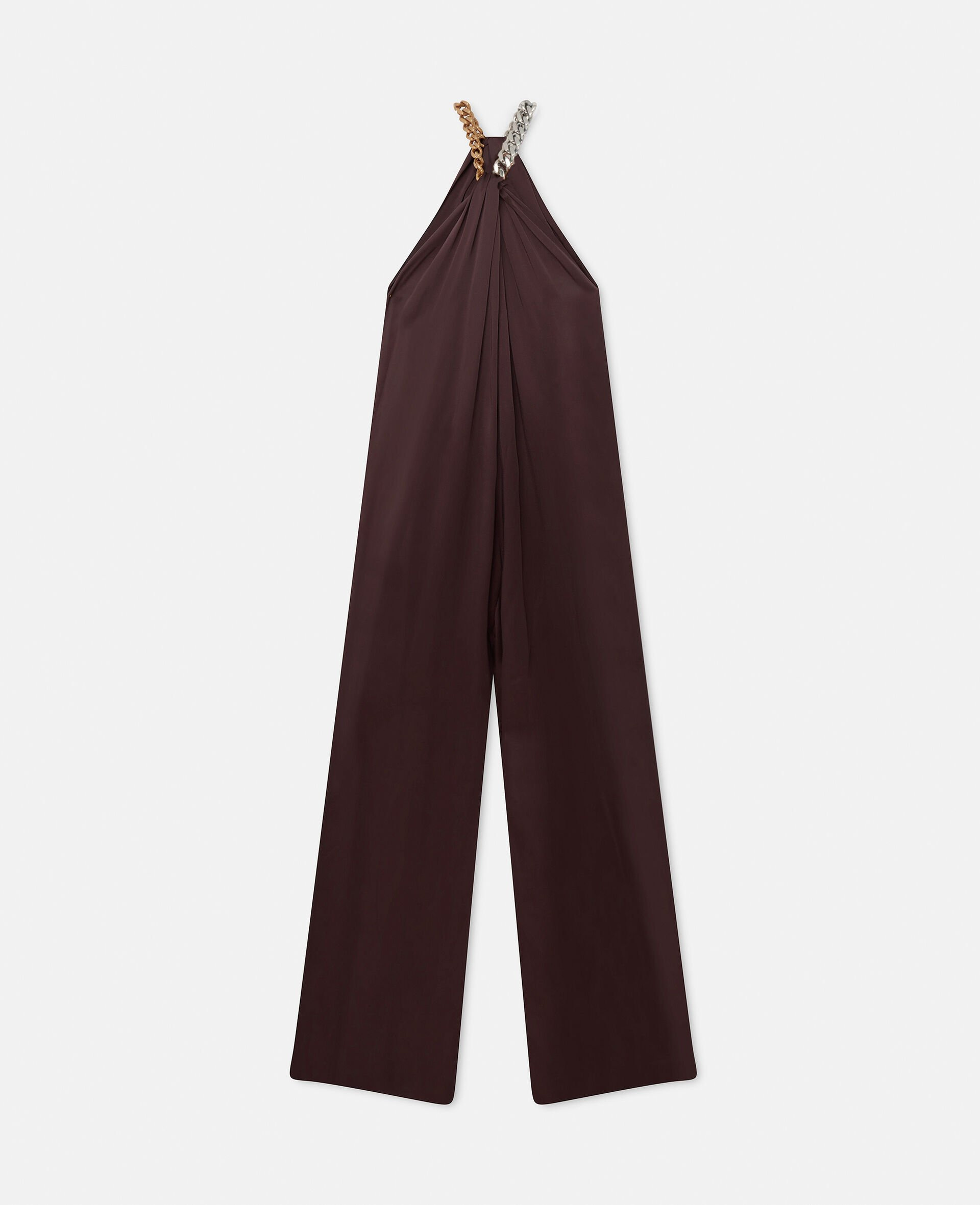 Chain Halterneck Satin Maxi Dress - 1