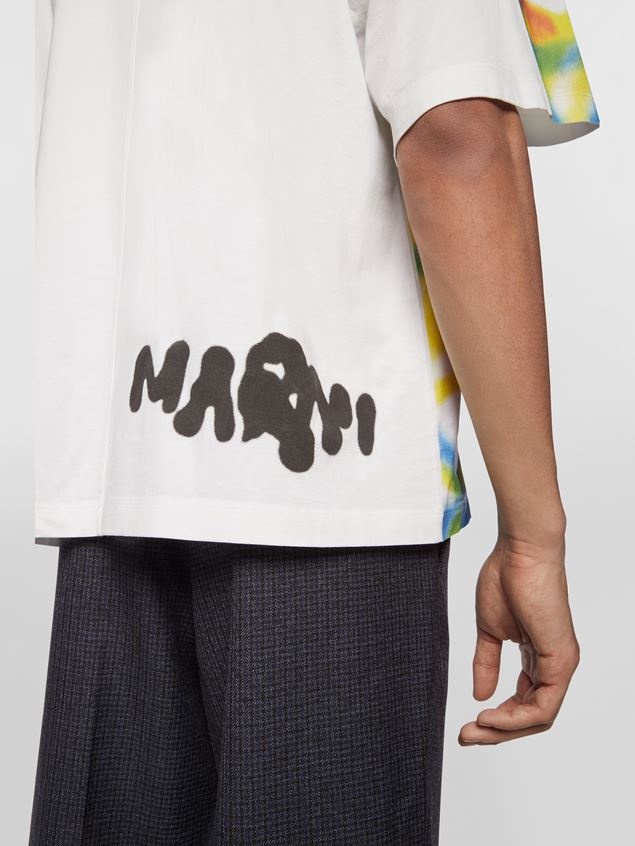 COTTON JERSEY T-SHIRT WITH SCRIBBLE SPRAY PRINT - 4